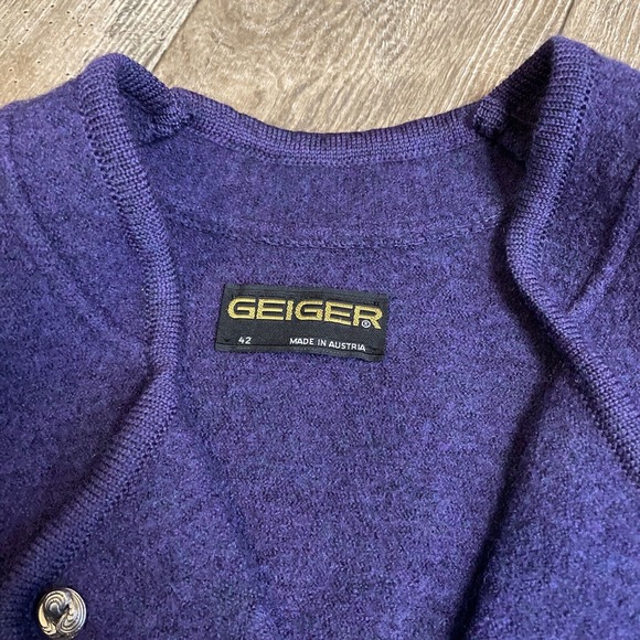 Geiger Boiled Wool Bavarian Coat Made in Austria Cardigan Jacket Size 42 - Picture 5 of 7